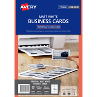 AVERY L7414 PERF BUSINESS CARD Laser/IJet White 20 Lbls/1 Sht Pack of 10 sheets