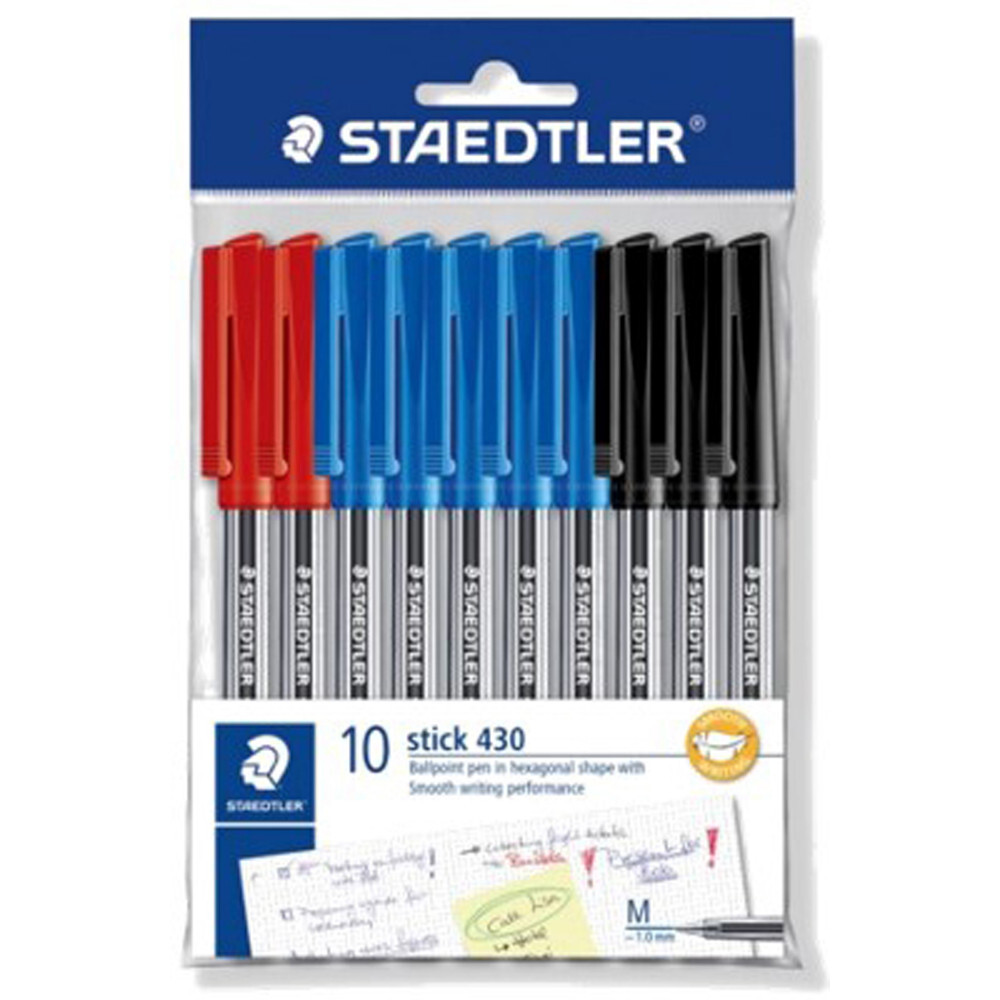  STAEDTLER Medium 0.5mm 430 Stick Ballpoint Pens