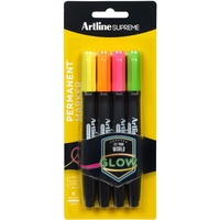 ARTLINE SUPREME PERMANENT Glow Markers 4 Assorted Pack