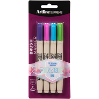 ARTLINE SUPREME BRUSH MARKER Pastel Assorted Pack of 4