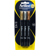 ARTLINE SUPREME MARKERS Metallic Assorted Pack of 3