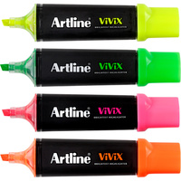 ARTLINE VIVIX HIGHLIGHTERS Assorted Colours Pack of 4