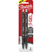 SHARPIE GEL PEN Retractable 0.7mm Black Pack of 2