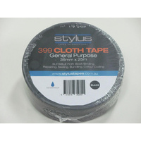 STYLUS 399 CLOTH TAPE Black 36mmx25m Roll