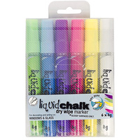 TEXTA LIQUID CHALK Dry Wipe Bullet 4.5mm Nib Assorted Wallet of 6