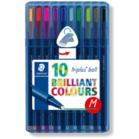 STAEDTLER BALLPOINT PEN Triplus 437 Medium Assorted Pack of 10