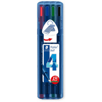 STAEDTLER BALLPOINT PEN Triplus 437 Broad Assorted Pack of 4