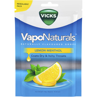 VICKS VAPONATURALS THROAT LOZENGES LEMON MENTHOL Pack of 19