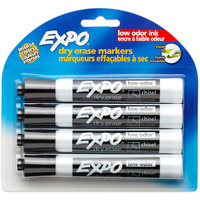 ExpoDry Erase  Whiteboard MarkerBlack Pack of 4