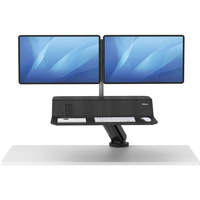 FELLOWES LOTUS RT SIT STAND Workstation Dual Monitor Black