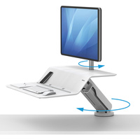 FELLOWES LOTUS RT SIT STAND Workstation Single Monitor White