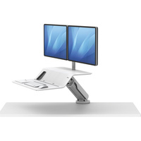 FELLOWES LOTUS RT SIT STAND Workstation Dual Monitor White