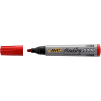 BIC 2000 MARKING PERMANENT Markers Bullet Red Pack of 12