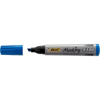 BIC 2300 MARKING PERMANENT Markers Chisel Blue Pack of 12