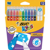 BIC KIDS MAGIC FELT PENS Colour and Erase Pack of 12