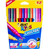 BIC KIDS CASCADE FELT MARKERS Assorted Colours Pack of 12