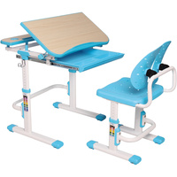 SCHOLAR DESK & CHAIR SERIES Blue - Tiltable Desktop & Pulled Storage Drawer