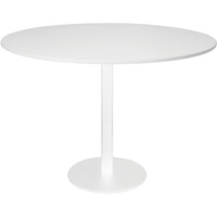 RAPIDLINE CIRCULAR MEETING TABLE 600mm Dia DISC BASE Natural White White Satin