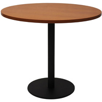 RAPIDLINE CIRCULAR MEETING TABLE 900mm Dia Disc Base Cherry with Black