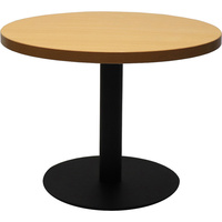 RAPIDLINE CIRCULAR COFFEE TABLE 600mm Dia Flat Disc Base Beech with Black