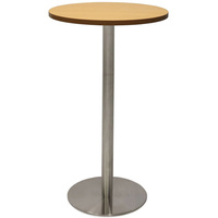 RAPIDLINE CIRCULAR DRY BAR TABLE 600mm Dia DISC BASE Beech Stainless Steel