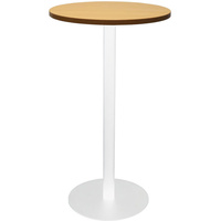 RAPIDLINE CIRCULAR DRY BAR TABLE 600mm Dia DISC BASE Beech White Satin