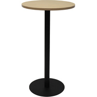 RAPIDLINE CIRCULAR DRY BAR TABLE 600mm Dia DISC BASE Natural Oak with Black