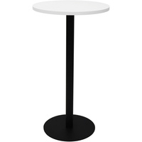 RAPIDLINE CIRCULAR DRY BAR TABLE 600mm Dia DISC BASE Natural White with Black