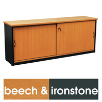 LOGAN CREDENZA 1500MM X 450MM Beech & Ironstone