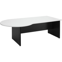 LOGAN P SHAPE DESK 2100x1050mm White & Ironstone