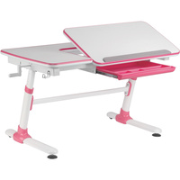 GIANT SERIES SURFACE DESK Pink - L-Shaped Split Desktop & Castors Feet Design