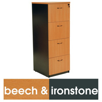 LOGAN FILING CABINET 4 DRAWERS Beech & Ironstone