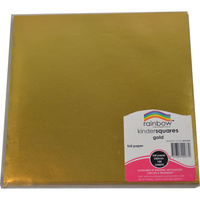 KINDER SQUARES 85GSM 250mm Foil Gold 100 Sheets Pack