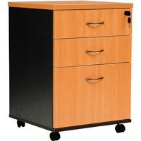 LOGAN MOBILE PEDESTAL 2 Standard & 1 Filing Drawer  Beech & Ironstone