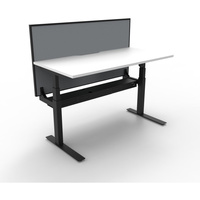 PARAMOUNT SINGLE SIDED ELECTRIC WORKSTATION W SCREEN 1500W x 750D x 1259mmH NW/BL