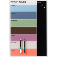 VISIONCHART GLASS BOARD NAGA WEEKLY PLANNER 60 x 40cm Multi-colour