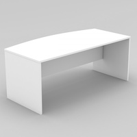 OM BOW FRONT DESK W1800 x D900/750 x H720mm White