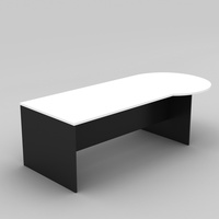 OM P SHAPE DESK W2100 x D900/1050 x H720mm White Charcoal