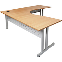 RAPID SPAN CORNER WORKSTATION W1500xD1500xH700mm Beech Top Silver Legs