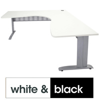 RAPID SPAN CORNER WORKSTATION W1800xD1200xH700mm White & Black