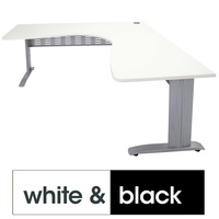 RAPID SPAN CORNER WORKSTATION W1800xD1500xH700mm White & Black