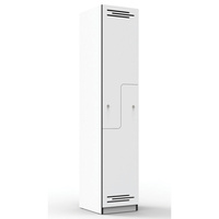 RAPIDLINE MELAMINE LOCKER STEP DOOR 305Wx455Dx1850mmH Natural White with Black