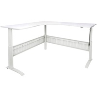 ELECTRIC SIT STAND CORNER DESK 1500W x 700D X 1205mmH NW with White Frame