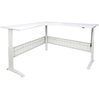 ELECTRIC SIT STAND CORNER DESK 1800W x 700D X 1205mmH NW with White Frame