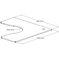 RAPID SCREEN CORNER TOPS W1800 x W1800 x D700mm White