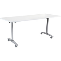 SUMMIT FLIP TABLE Silver Frame 1500mm x 750mm White Top no Holes