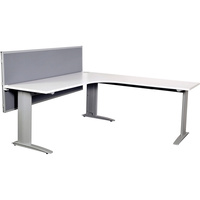 SUMMIT CORNER WORKSTATION Black Frame Modesty Panel 1800 x 1800 x 750mm White Top